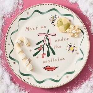 Anthropologie Caroline mistletoe stoneware platter! NEW!